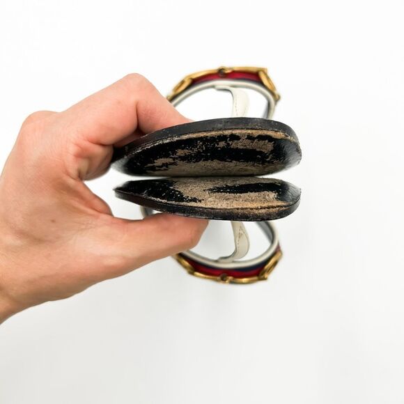 Gucci Horsebit Web Stripe Sandals Flip Flops Flats Slides 37, 7 - Picture 8 of 11